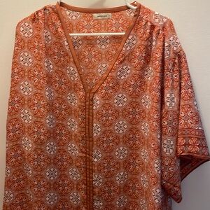 Women’s BoHo top with tie, floaty, sleeves, color, full size XL like new